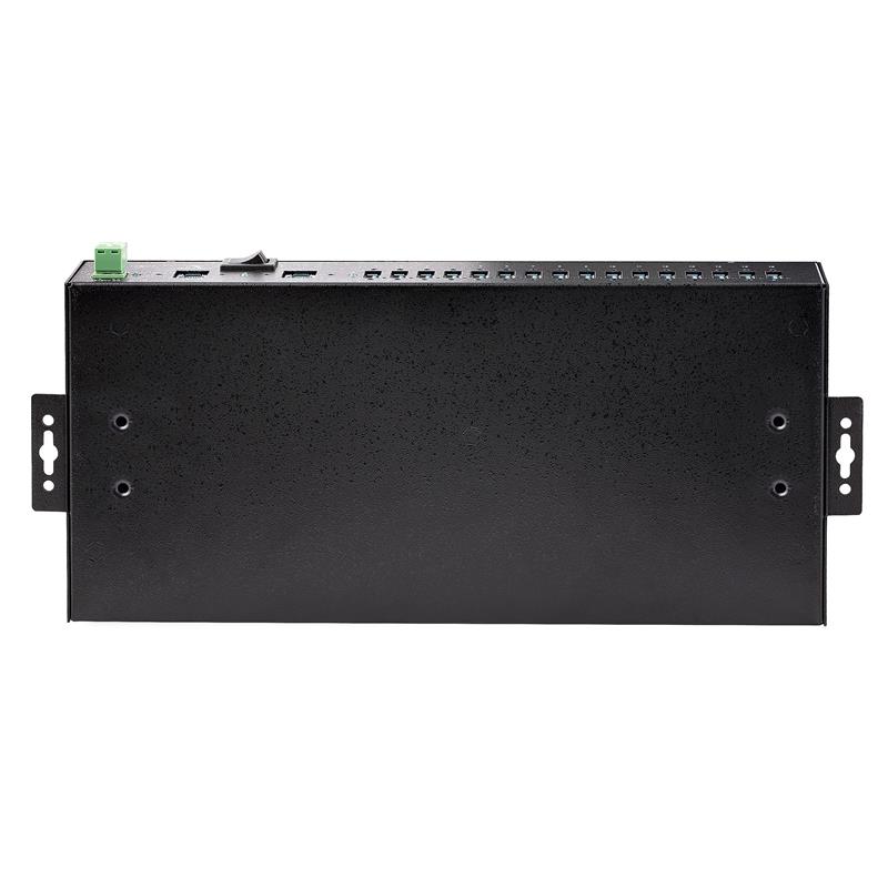 StarTech.com 16-Port Industrial USB 3.0 Hub, 5Gbps, Staal, DIN/Wand/Rack Monteerbaar, ESD Beveiliging, Terminal Block Voeding, Tot 120W Gedeelde USB C