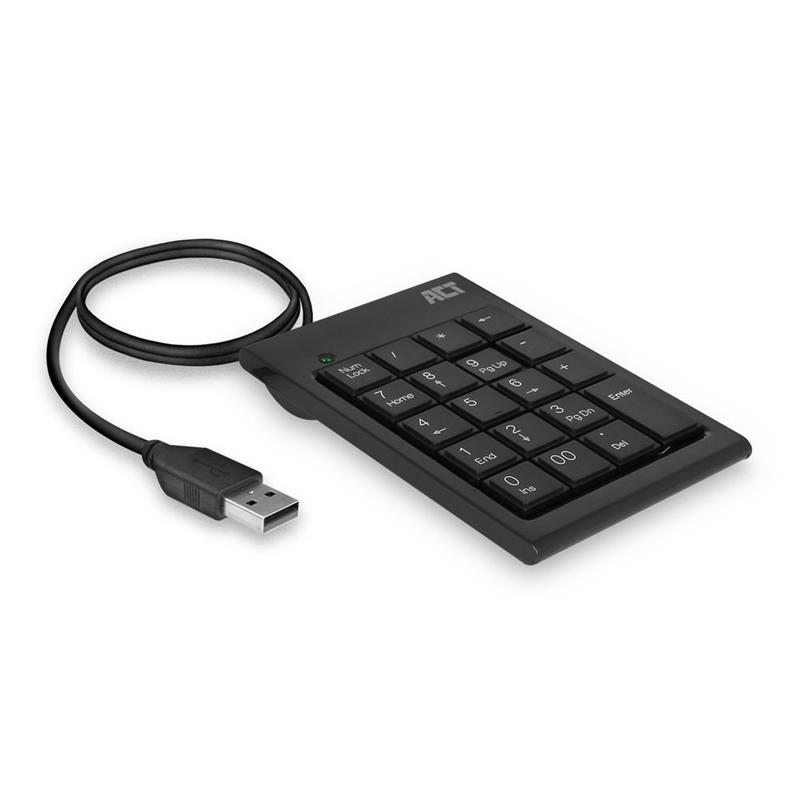 ACT AC5480 numeriek toetsenbord Universeel USB Zwart