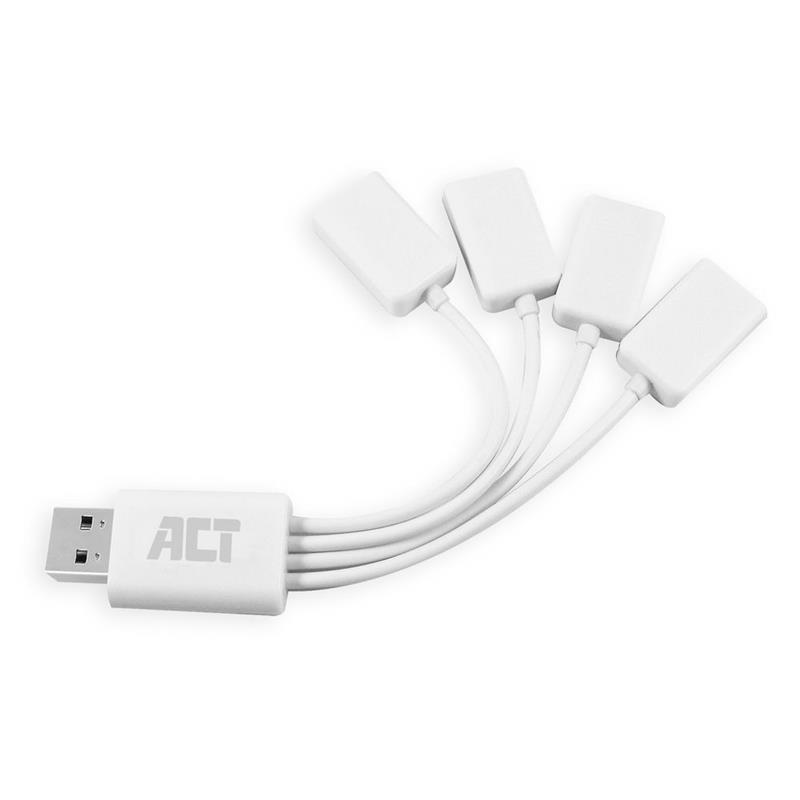 ACT USB Hub 2 0 4x USB-A flexibel wit