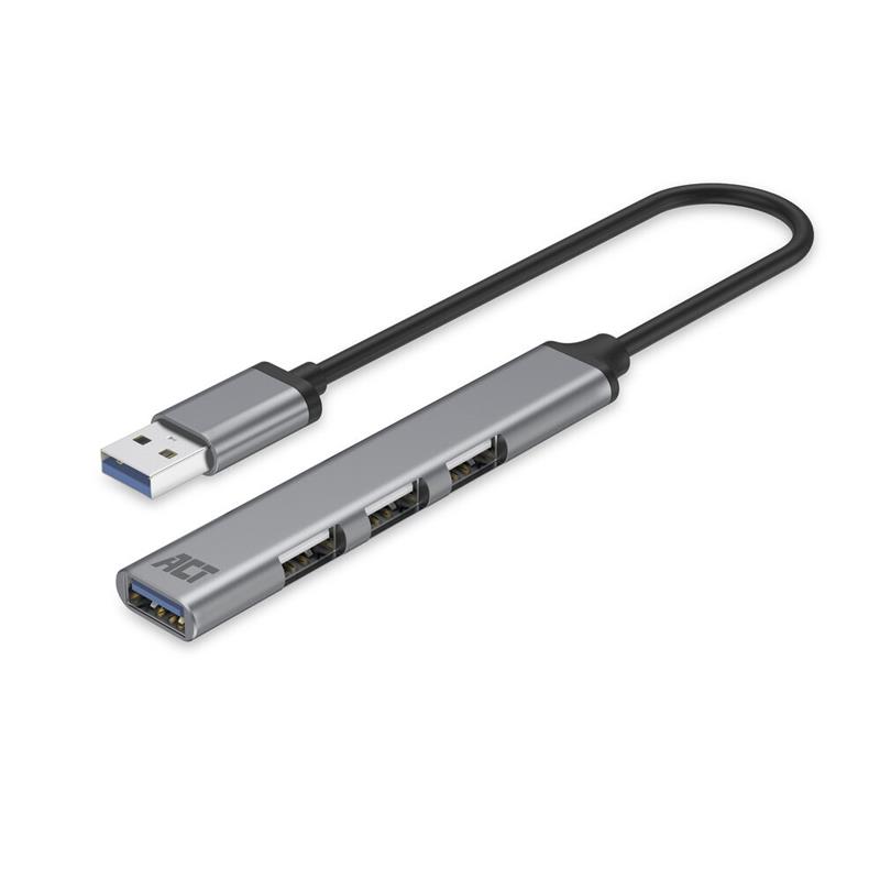 ACT AC6325 interface hub USB 3.2 Gen 1 (3.1 Gen 1) Type-A 5000 Mbit/s Grijs