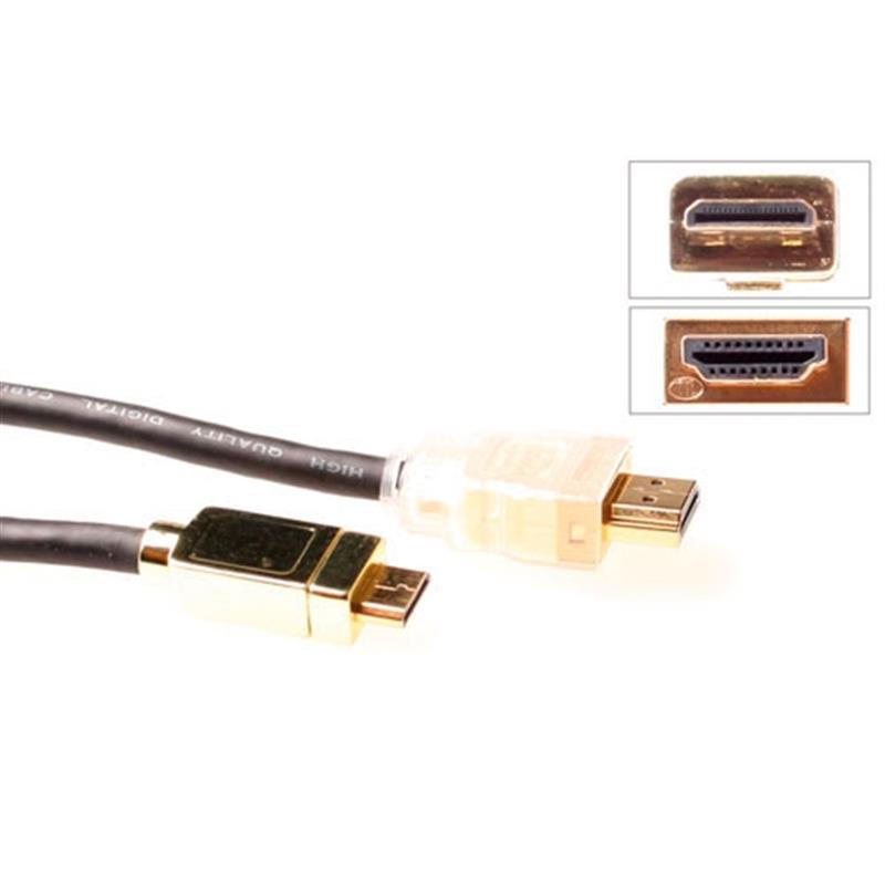 ACT HDMI High Speed aansluitkabel HDMI-A male- HDMI-C male