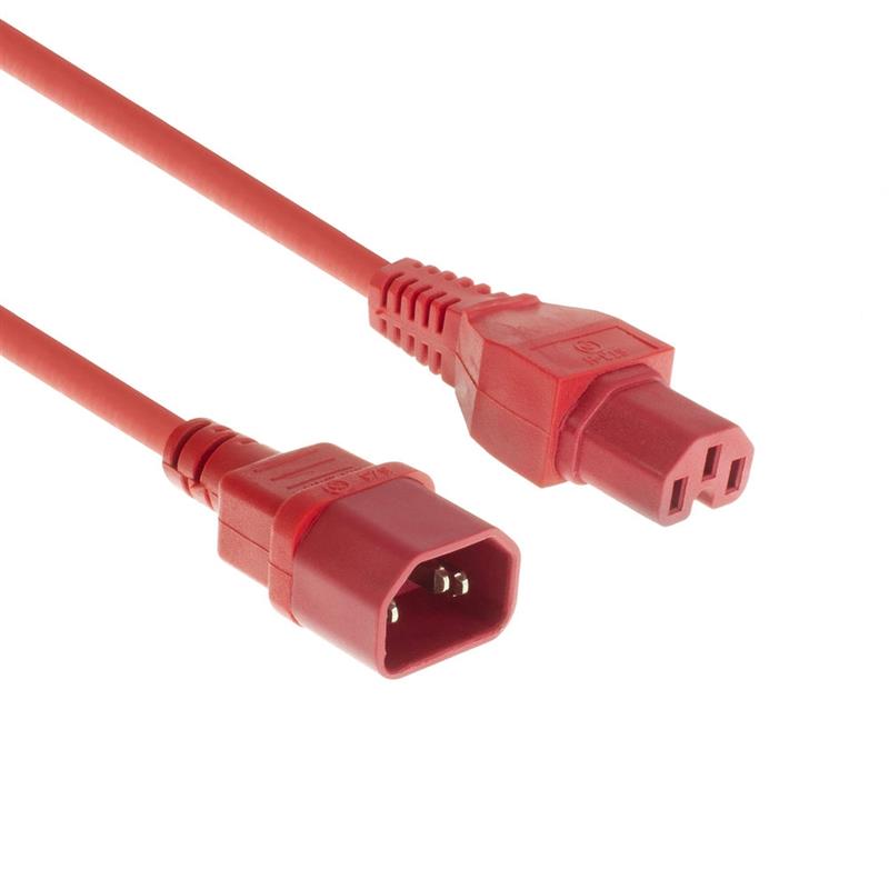 ACT AK5298 electriciteitssnoer Rood 0,6 m IEC C14 IEC C15