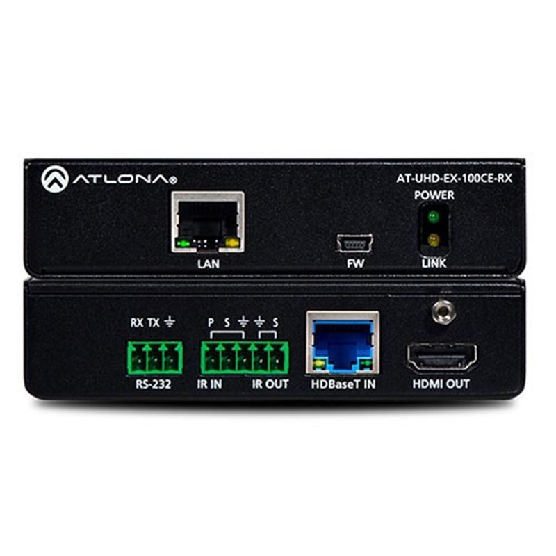 Atlona 4K HDMI HDBaseT receiver met Ethernet pass through en PoE 100 meter