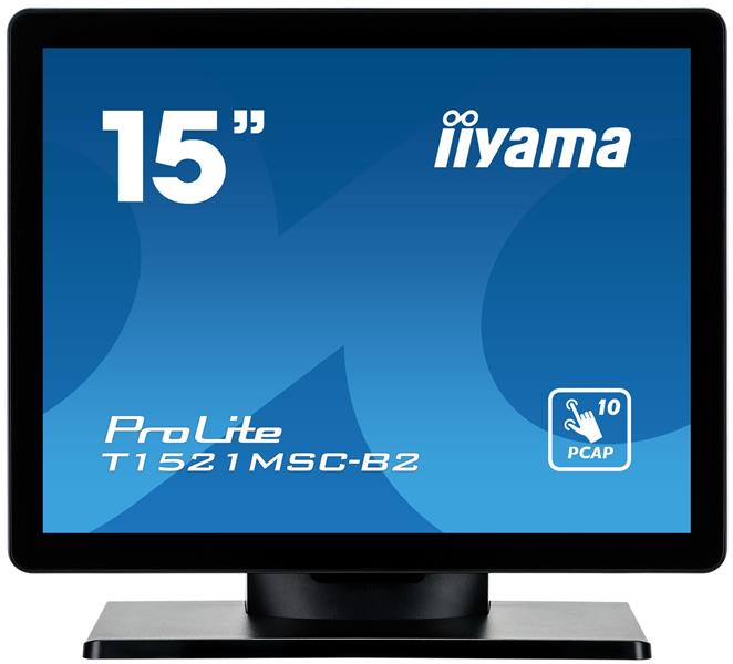 iiyama ProLite T1521MSC-B2 computer monitor 38,1 cm (15"") 1024 x 768 Pixels XGA LED Touchscreen Tafelblad Zwart