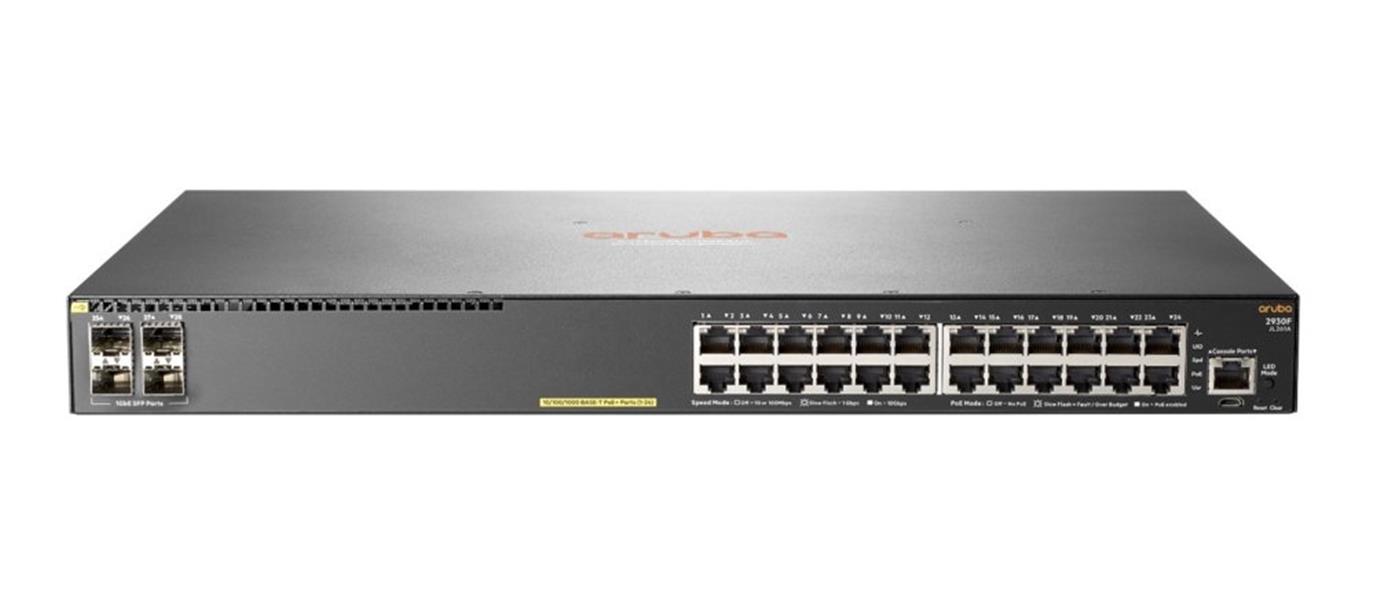 Aruba, a Hewlett Packard Enterprise company Aruba 2930F 24G PoE+ 4SFP Managed L3 Gigabit Ethernet (10/100/1000) Power over Ethernet (PoE) 1U Grijs REF