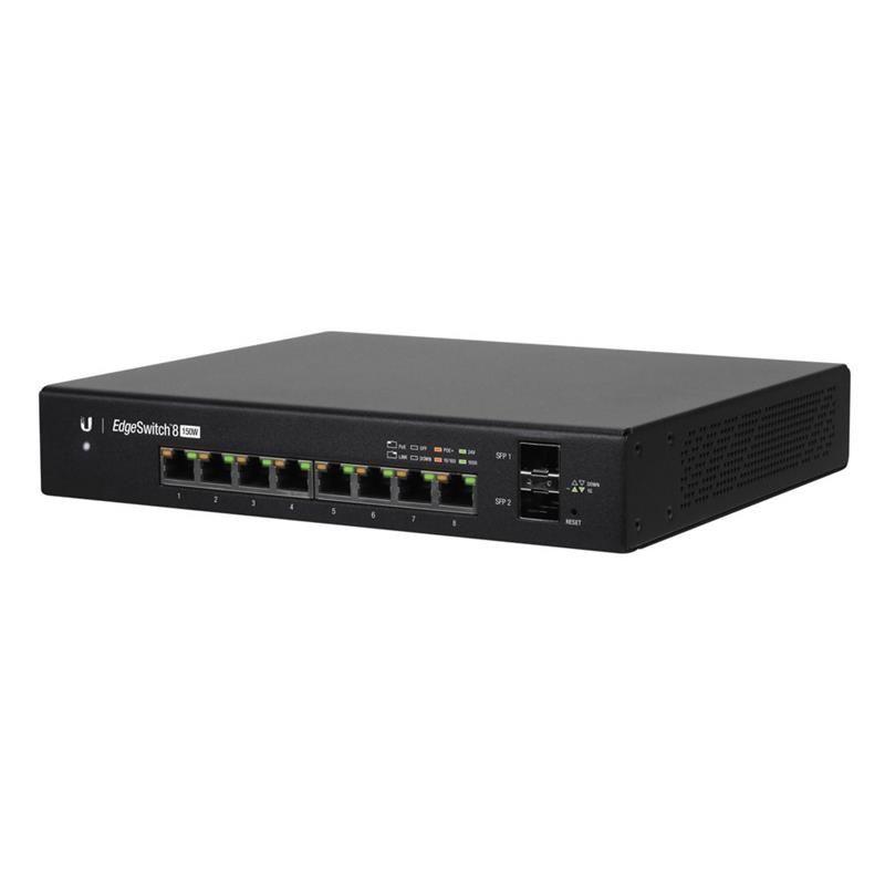 Ubiquiti EdgeSwitch 8 Managed Gigabit Ethernet 10 100 1000 Power over Ethernet PoE Zwart