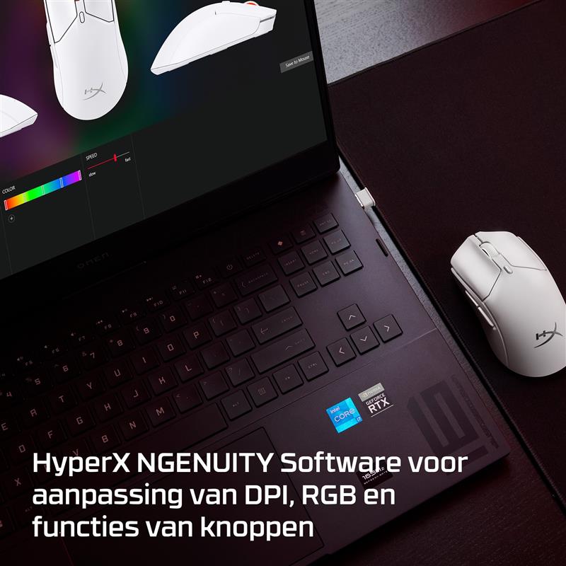 HP HyperX Pulsefire Haste 2 Mini - draadloze gamingmuis (wit)