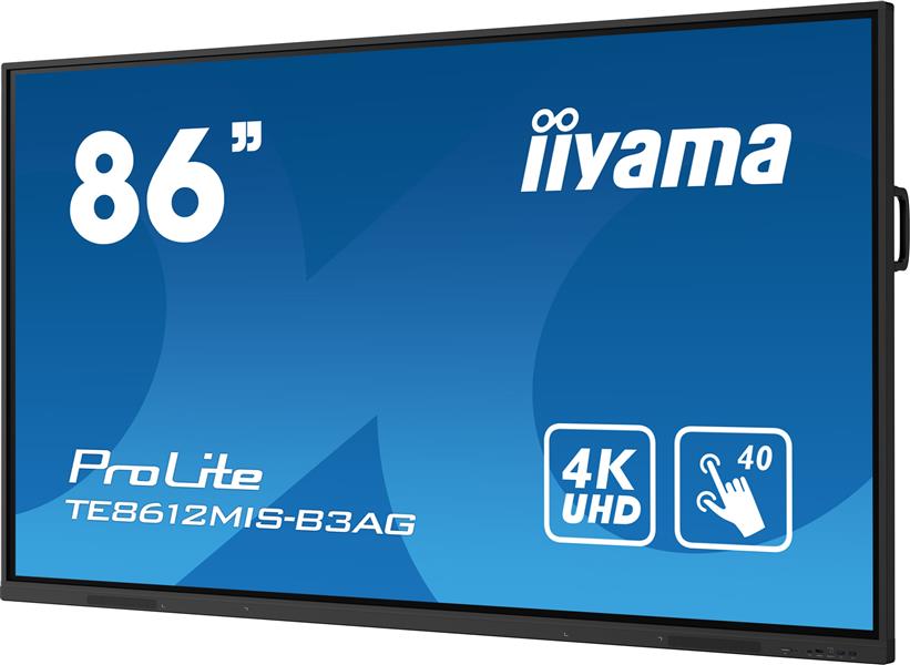 iiyama TE8612MIS-B3AG beeldkrant Kiosk-ontwerp 2,18 m (86"") LCD Wifi 400 cd/m² 4K Ultra HD Zwart Touchscreen Type processor Android 11 24/7