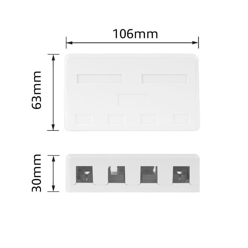 ACT Unloaded surface keystone mount box voor 4 keystone jacks