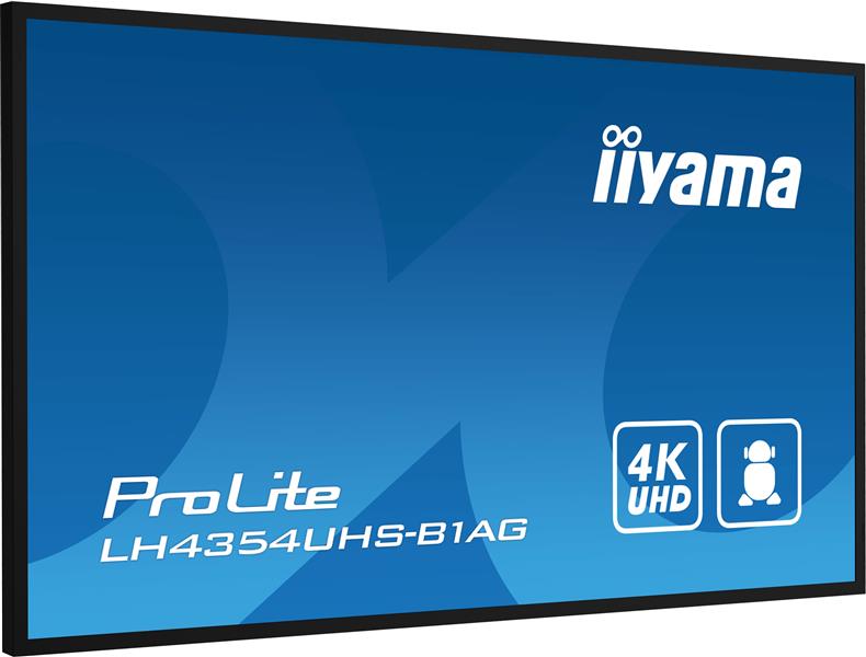 iiyama LH4354UHS-B1AG beeldkrant Digitale signage flatscreen 108 cm (42.5"") LCD Wifi 500 cd/m² 4K Ultra HD Zwart Type processor Android 11 24/7