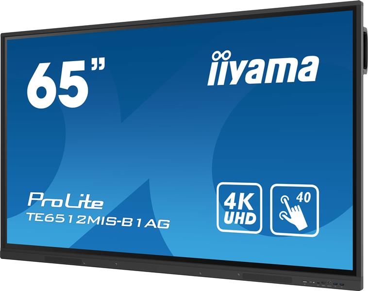 iiyama TE6512MIS-B1AG beeldkrant Interactief flatscreen 165,1 cm (65"") LCD Wifi 400 cd/m² 4K Ultra HD Zwart Touchscreen Type processor Android 11 24/