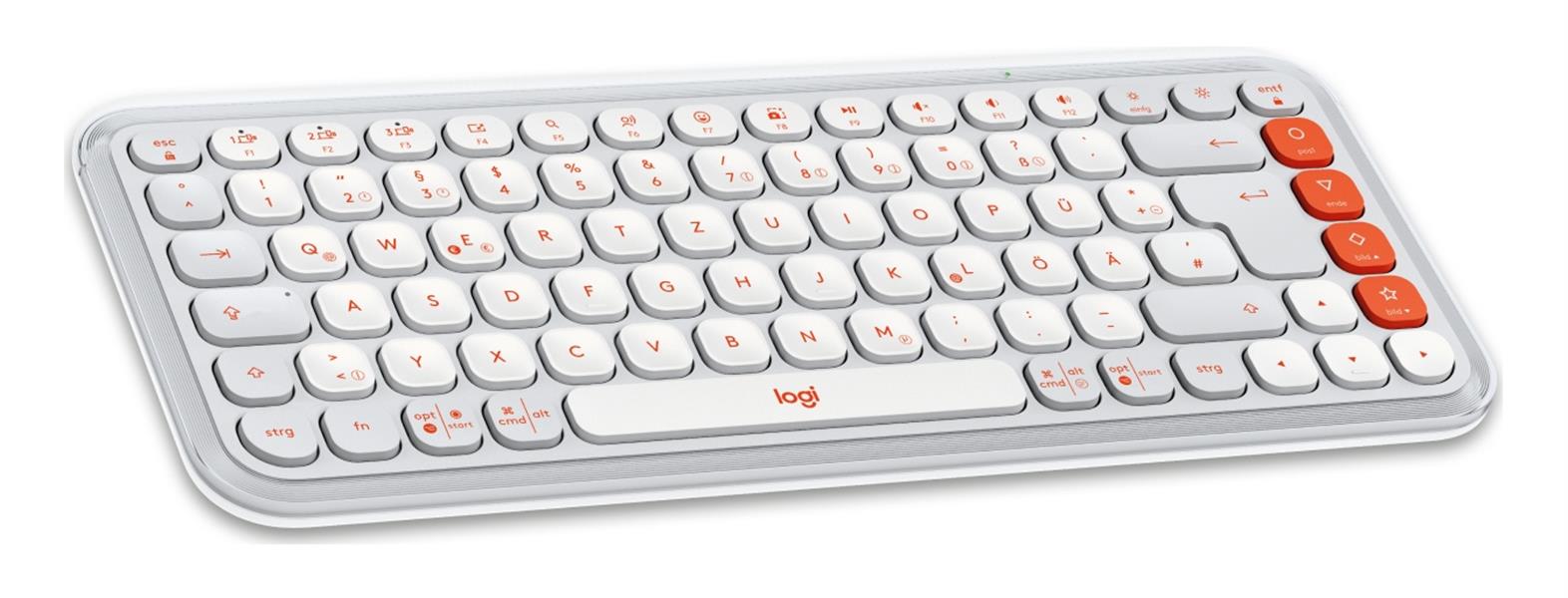 Logitech POP Icon Combo toetsenbord Inclusief muis Universeel Bluetooth QWERTZ Duits, US International Oranje, Wit