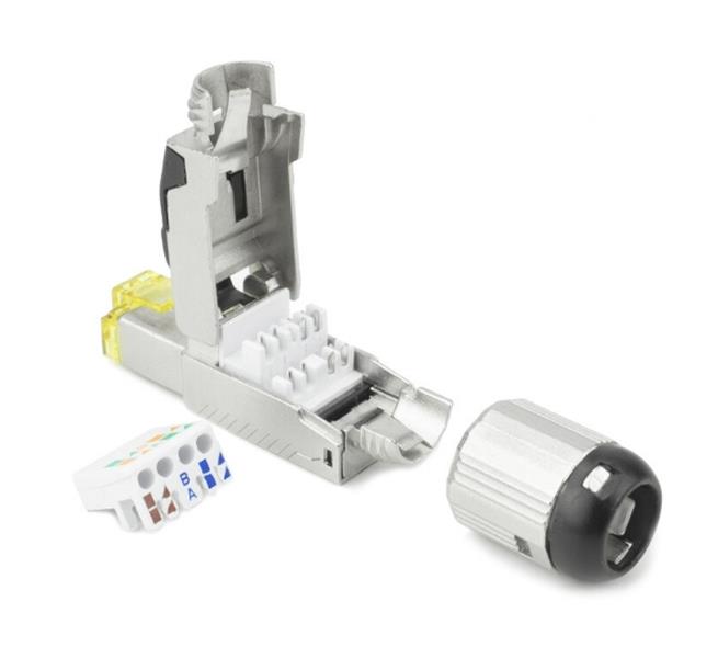 ACT Field termination plug RJ45 CAT6A shielded, toolless, 4PPoE 100W