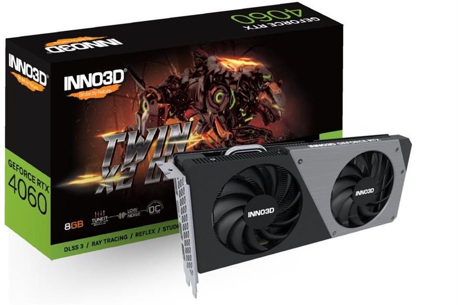 INNO3D GeForce RTX 4060 Twin X2 OC 8GB GDDR6 128-bit 2490 17Gbps 3xDP HDMI