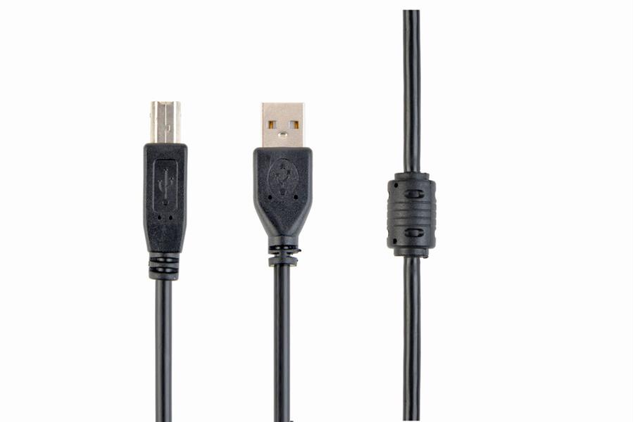 Premium USB-kabel A-B 3 meter<br>Zwart