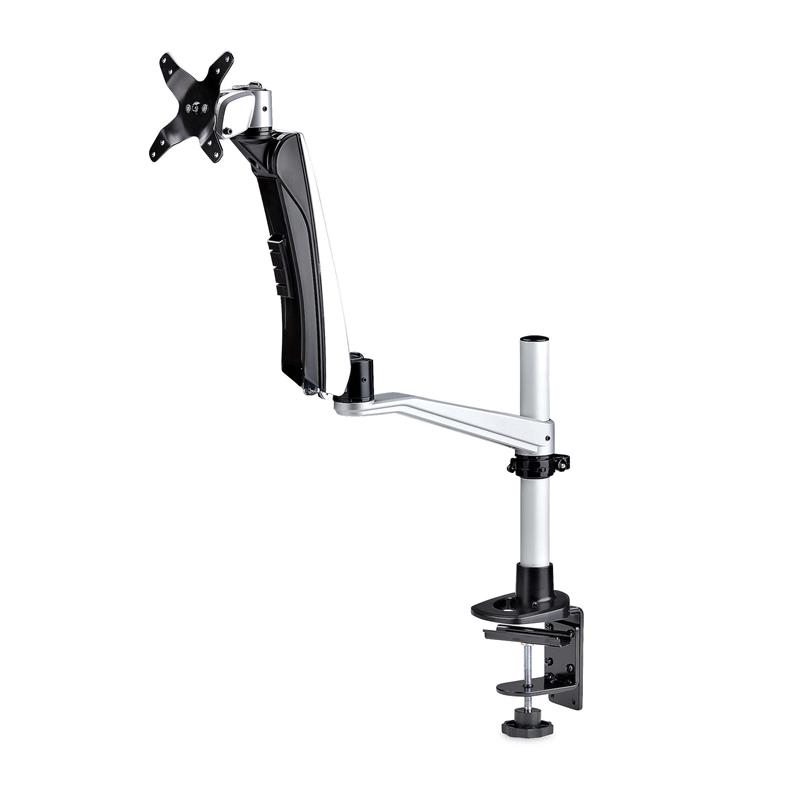 StarTech.com Single Monitor Arm voor Bureau, 27in 16:9 of 30in 21:9 Ultrawide Schermen, VESA 75x75/100x100, Instelling zonder Gereedschap, C-klem/Door