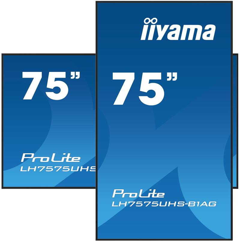 iiyama ProLite Digitale signage flatscreen 190,5 cm (75"") LCD Wifi 500 cd/m² 4K Ultra HD Zwart Type processor Android 11 24/7