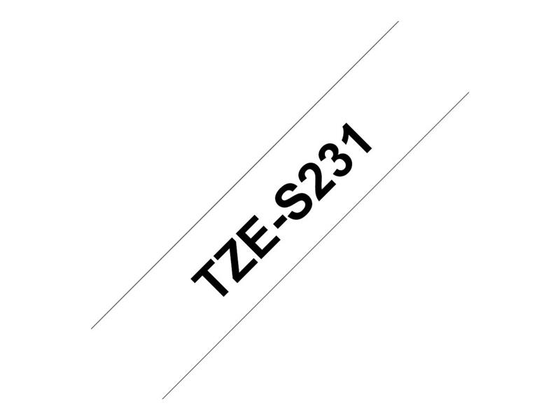 Brother TZeS231 labelprinter-tape Zwart op wit TZ
