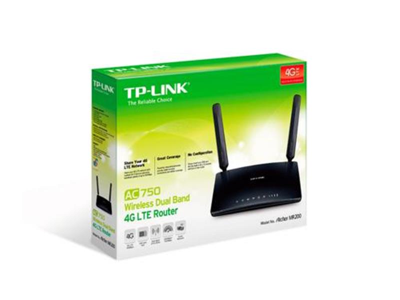 TP-LINK Archer MR200 draadloze router Dual-band (2.4 GHz / 5 GHz) Fast Ethernet 3G 4G Zwart