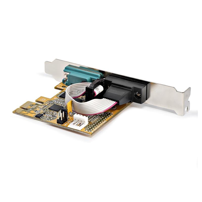 StarTech.com 2-Port PCI Express Seriële Interface Kaart, Dual Port PCIe naar RS232 (DB9) Seriële Kaart, 16C1050 UART, Low/Full Profile Beugels, COM Re