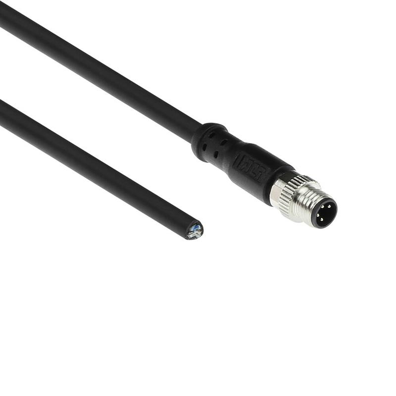 ACT Industrial 5,00 meter Sensor kabel M8A 4-polig male naar open end, Ultraflex Xtreme TPE kabel, afgeschermd