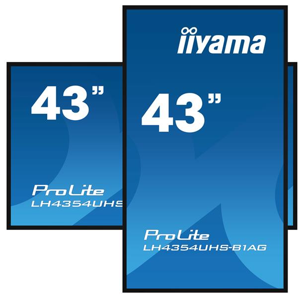 iiyama LH4354UHS-B1AG beeldkrant Digitale signage flatscreen 108 cm (42.5"") LCD Wifi 500 cd/m² 4K Ultra HD Zwart Type processor Android 11 24/7