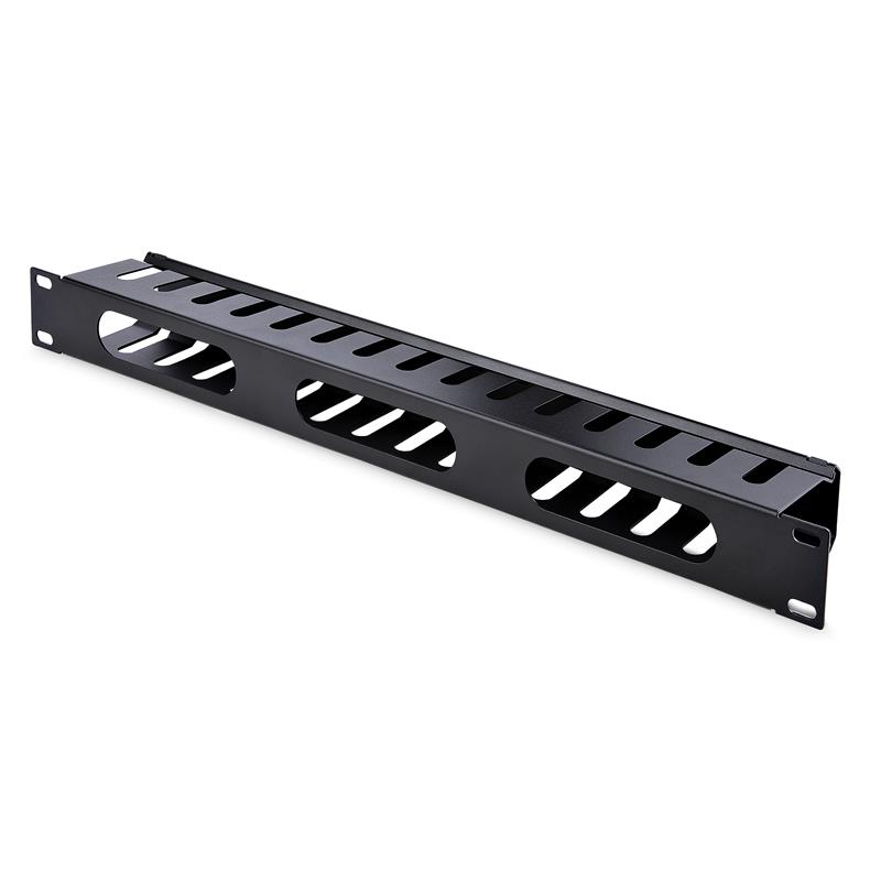 StarTech.com 1U Horizontale Kabelgoot met Deksel voor 19"" Server Rack - Vingergoot Kabelmanagement Paneel met Open Sleuven - Raceway Panel