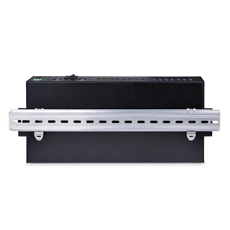 StarTech.com 16-Port Industrial USB 3.0 Hub, 5Gbps, Staal, DIN/Wand/Rack Monteerbaar, ESD Beveiliging, Terminal Block Voeding, Tot 120W Gedeelde USB C