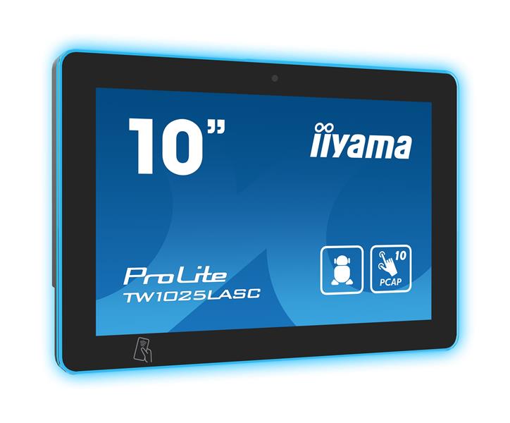 iiyama TW1025LASC-B1PNR beeldkrant Kiosk-ontwerp 25,6 cm (10.1"") LED Wifi 450 cd/m² HD Zwart Touchscreen Type processor Android 24/7