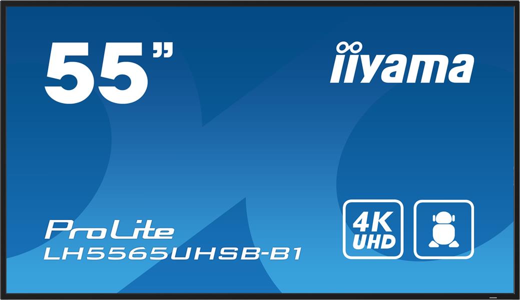 iiyama LH5565UHSB-B1 beeldkrant Kiosk-ontwerp 138,7 cm (54.6"") LED Wifi 800 cd/m² 4K Ultra HD Zwart Type processor Android 11 24/7