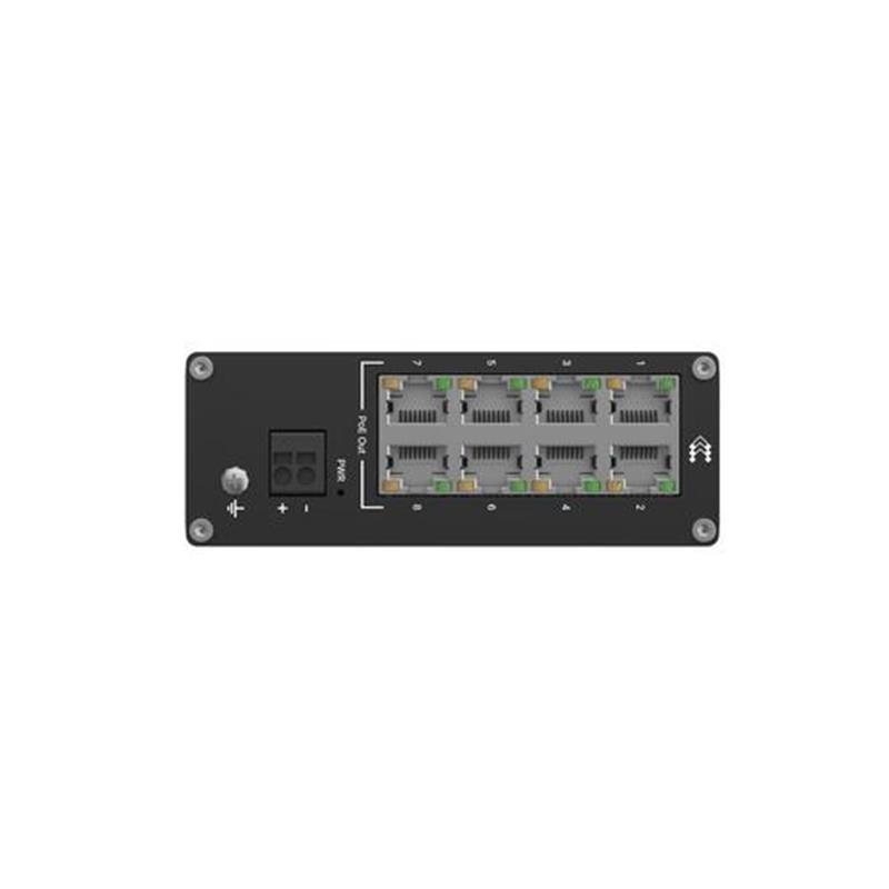 Teltonika NETWORKS TSW040 8-Port PoE Switch Unmanaged Fast Ethernet 10 100 Power over Ethernet PoE Zwart