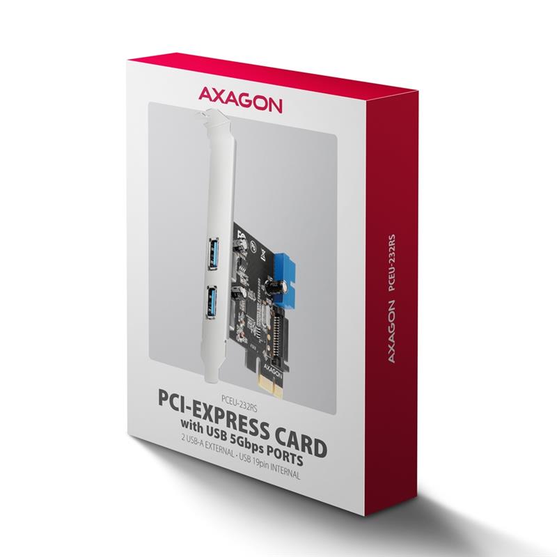 Axagon PCEU-232RS interfacekaart/-adapter Intern USB 3.2 Gen 1 (3.1 Gen 1)