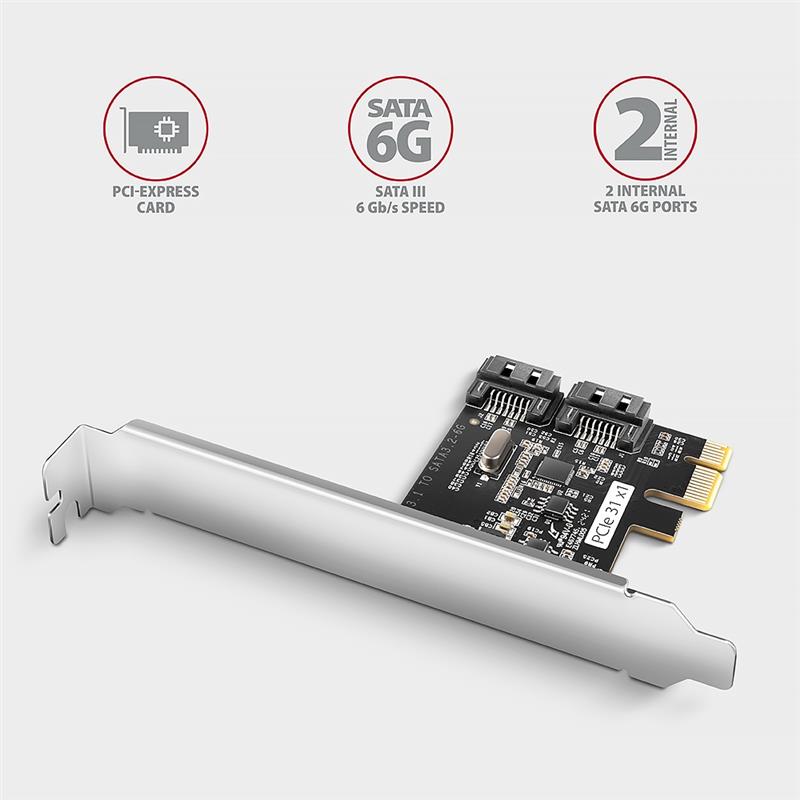 Axagon PCES-SJ2 interfacekaart/-adapter Intern SATA