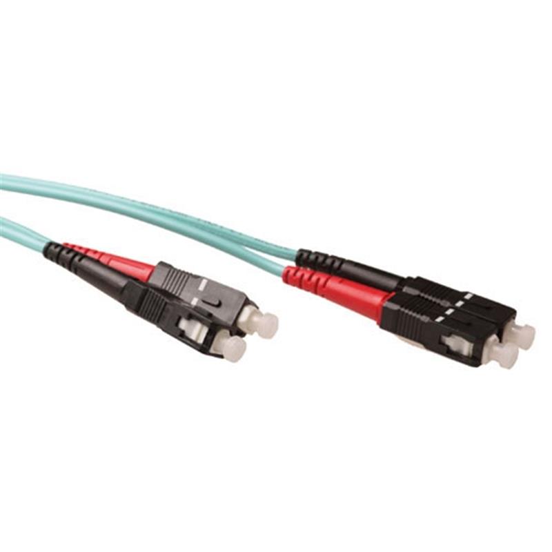 Ewent EL3602 Glasvezel kabel 2 m 2x SC OM3 Aqua-kleur