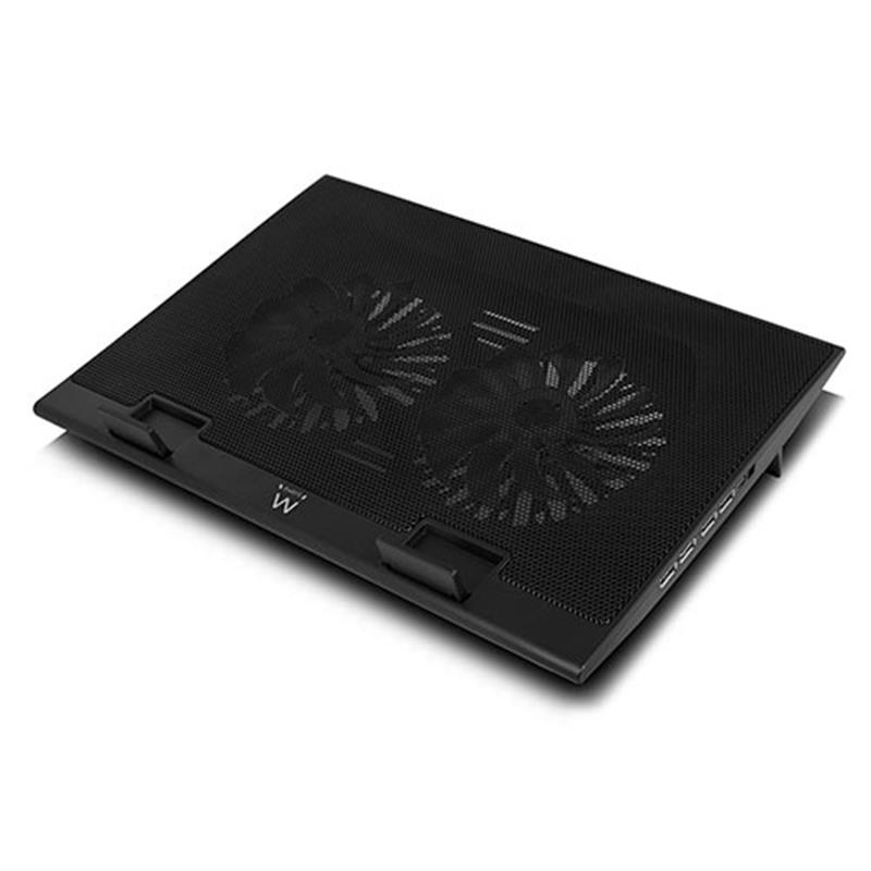 Ewent EW1253 notebook cooling pad 43,2 cm (17"") Zwart