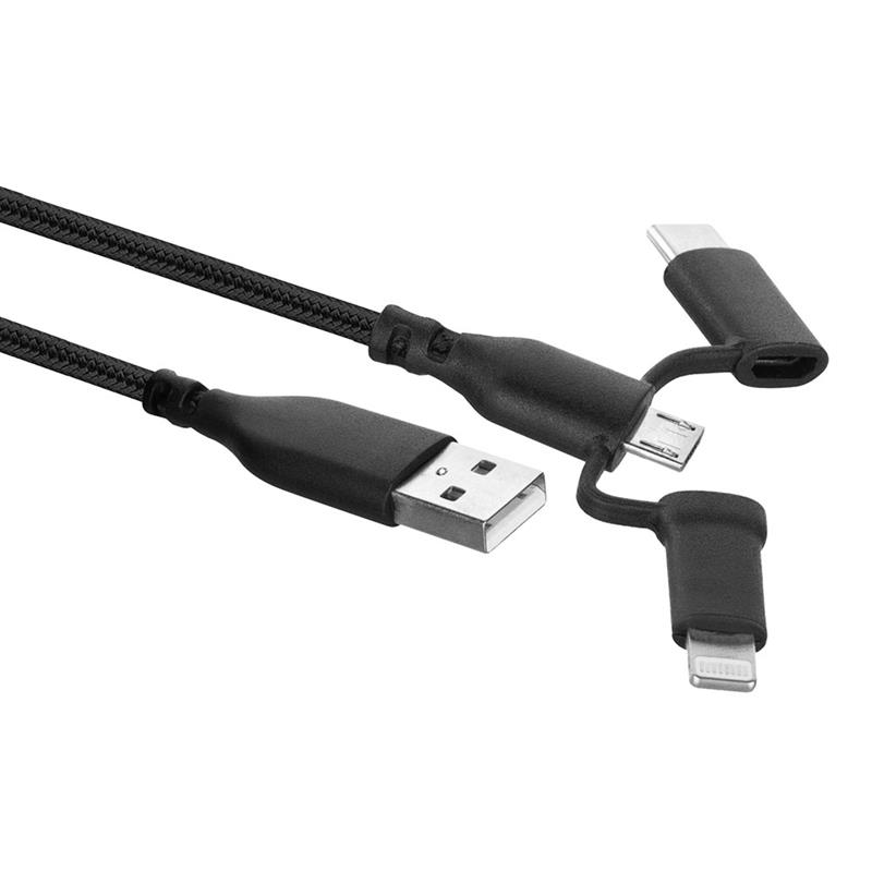 Ewent EW1376 USB-kabel 1 m USB A Micro-USB A Zwart