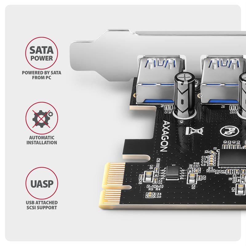 Axagon PCEU-430RS interfacekaart/-adapter Intern USB 3.2 Gen 1 (3.1 Gen 1)