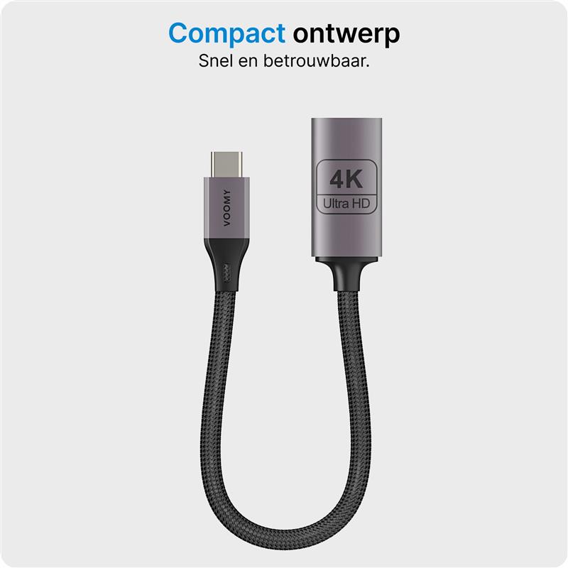 Voomy Connect C2 - USB C naar HDMI Adapter - 4K 60Hz