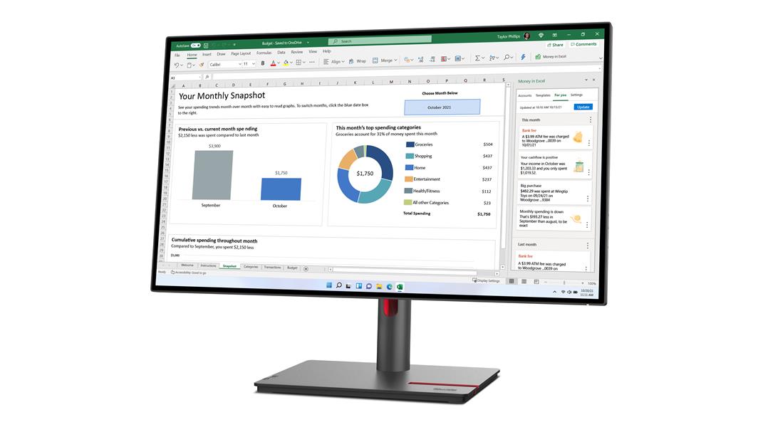 Lenovo ThinkVision P27h-30 (4 units) LED display 68,6 cm (27"") 2560 x 1440 Pixels Quad HD LCD Zwart