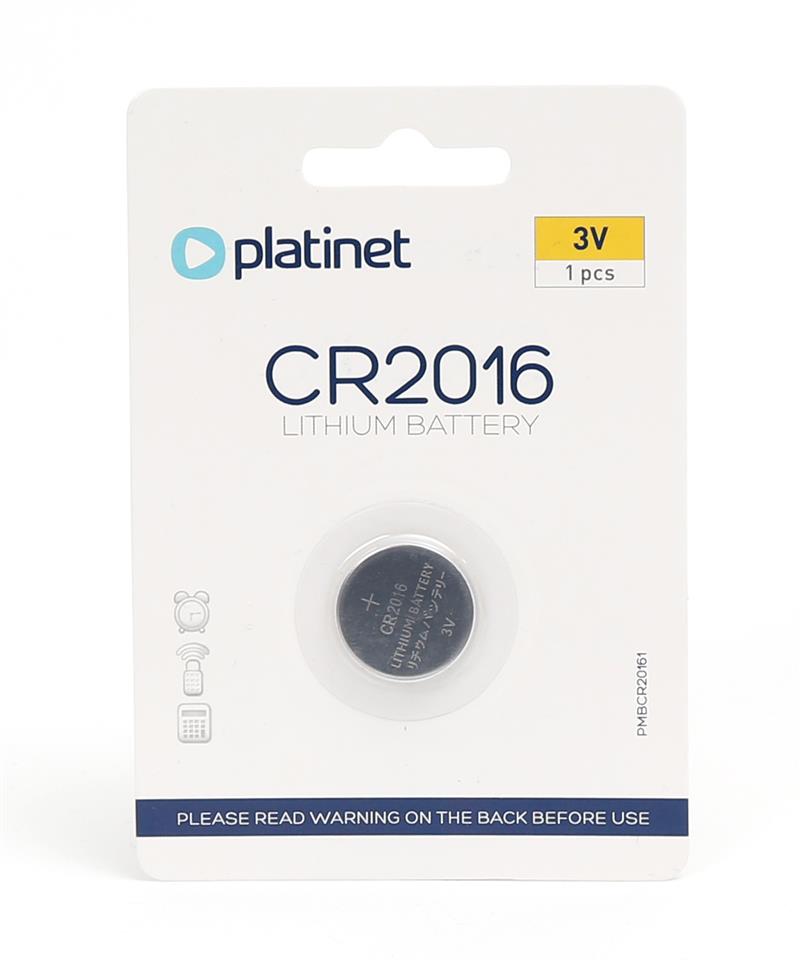 Platinet PMBCR20161 huishoudelijke batterij Wegwerpbatterij CR2016 Lithium