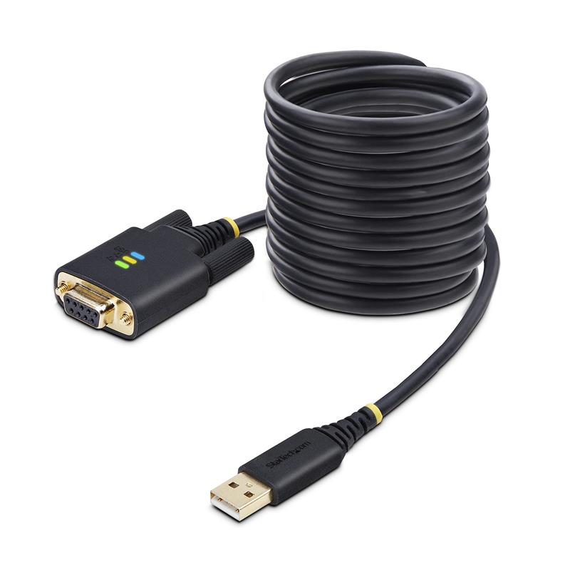 StarTech.com 1P10FFCN-USB-SERIAL seriële kabel Zwart 3 m USB Type-A DB-9