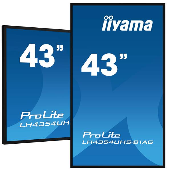 iiyama LH4354UHS-B1AG beeldkrant Digitale signage flatscreen 108 cm (42.5"") LCD Wifi 500 cd/m² 4K Ultra HD Zwart Type processor Android 11 24/7