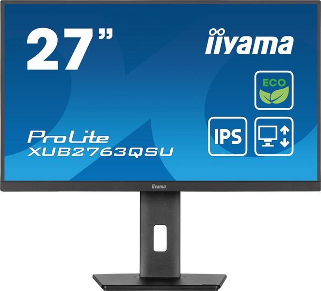 iiyama ProLite XUB2763QSU-B1 computer monitor 68,6 cm (27"") 2560 x 1440 Pixels Full HD LED Zwart