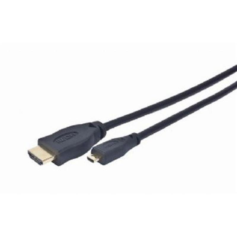 HDMI man naar micro D-man zwarte kabel vergulde connectoren 1 8 m lange kabel