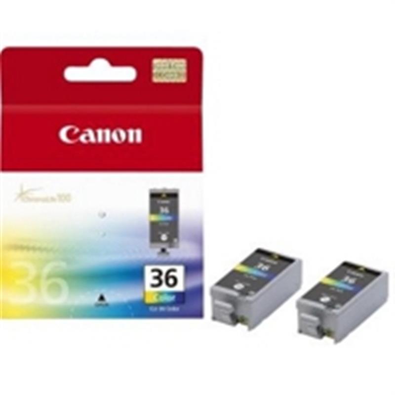 Canon CLI-36 Origineel Zwart, Cyaan, Magenta, Geel Multipack 2 stuk(s)