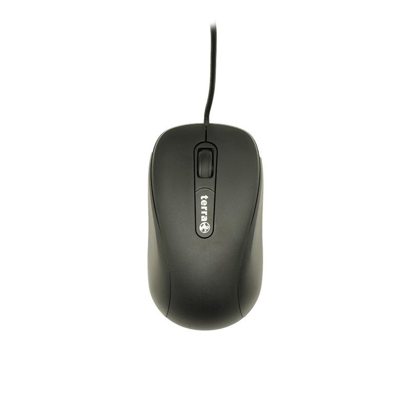 TERRA Mouse 1500 Corded USB black 3-Tasten, symmetrisch, kabelgebunden, 1,80m