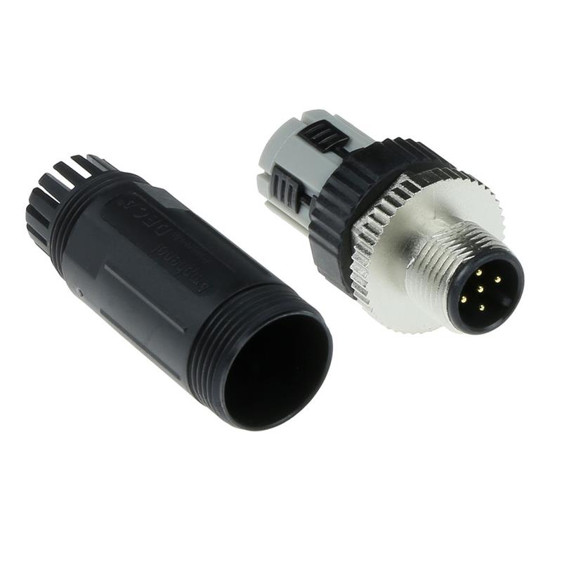 Amphenol M SERIES 5 polig connector male M12 A-coding PUSH-IN male