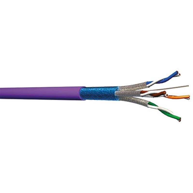 Multimedia Connect CAT 6A F FTP LSZH massief 500 m paars