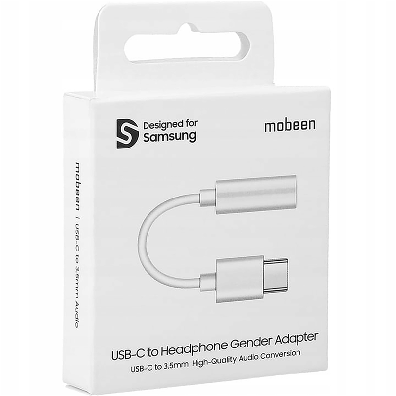 Mobeen Designed for Samsung USB-C to 3 5mm Jack Adapter - White - 