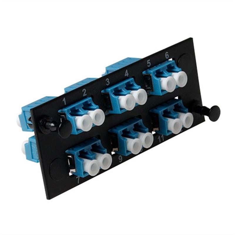 Molex LC Duplex 12 Fiber adapterplaat Singlemode OS2 - Blauw